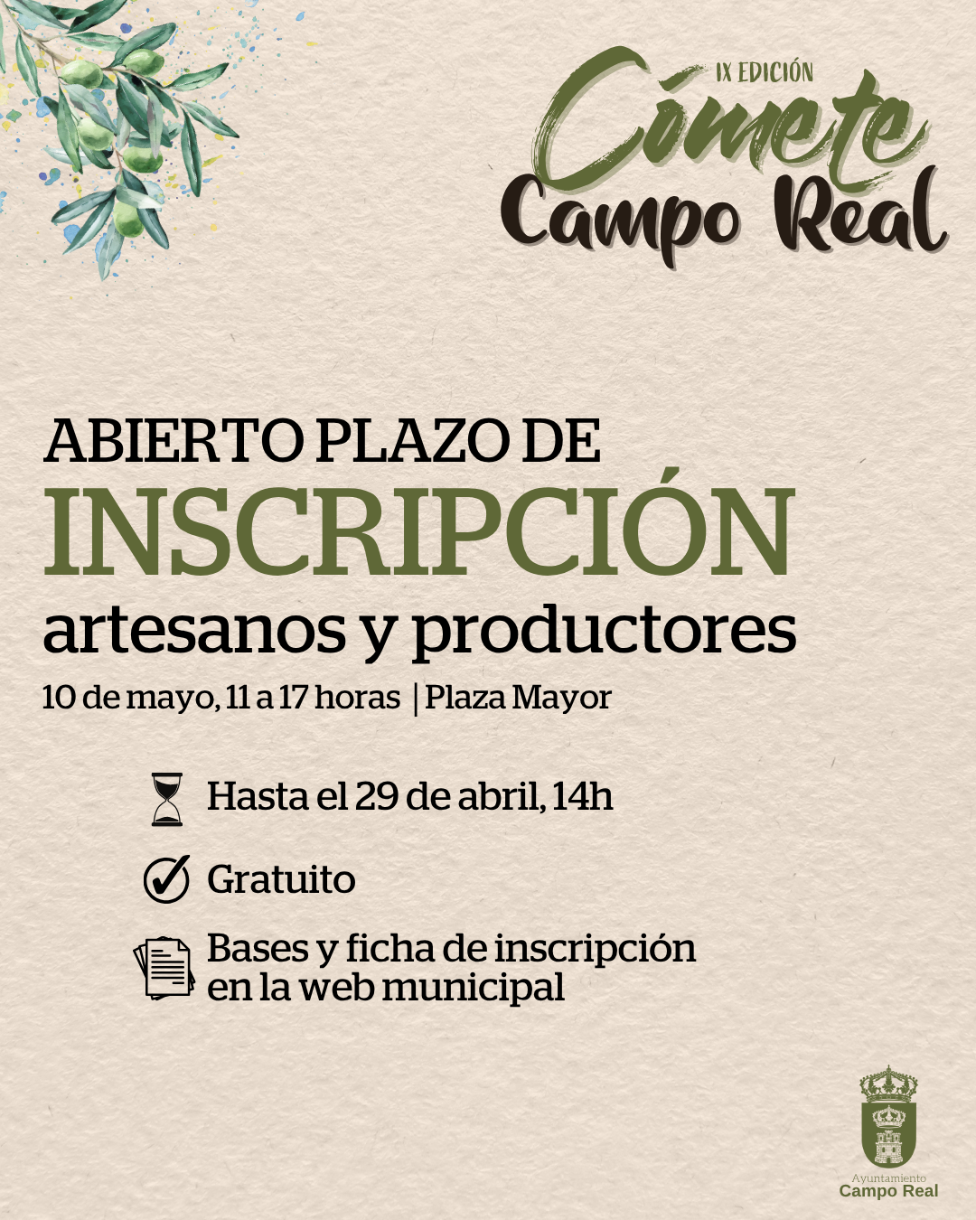 Abierto el plazo de Inscripción para la Feria Cómete Campo Real 2026