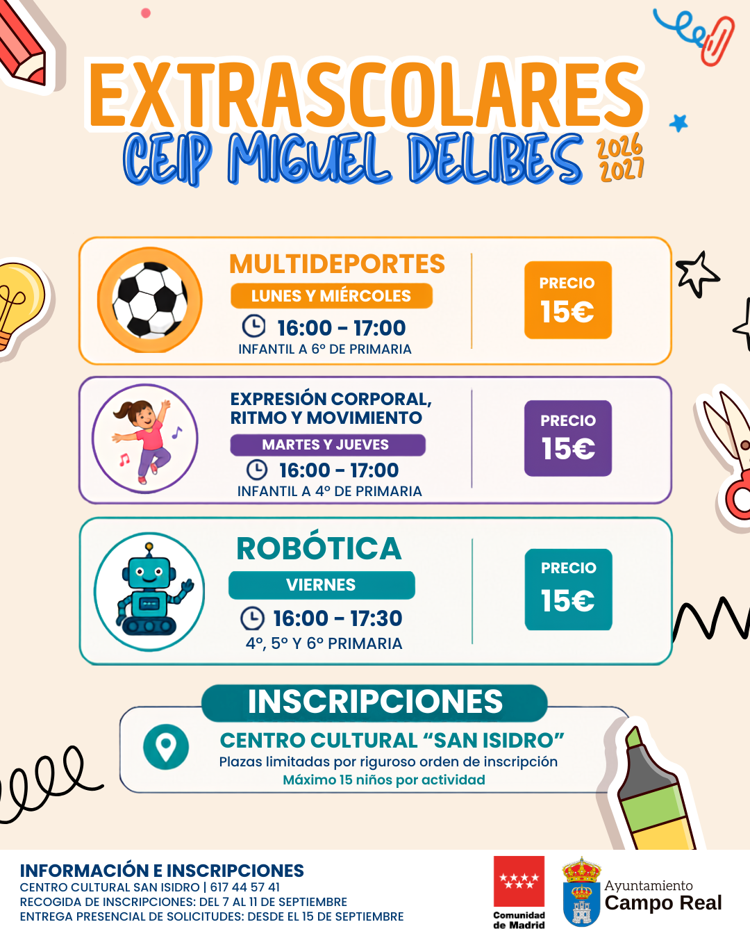 Actividades Extraescolares CEIP Miguel Delibes 2026/27